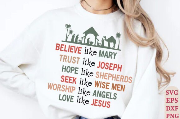 Christian Christmas Svg: Graphics for T-Shirt Designs