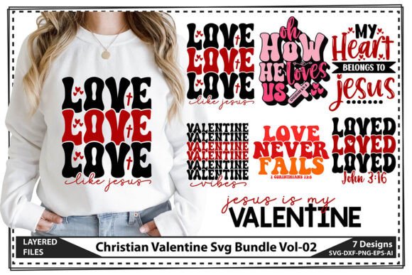 Christian Valentine Graphics for T-Shirt Designs