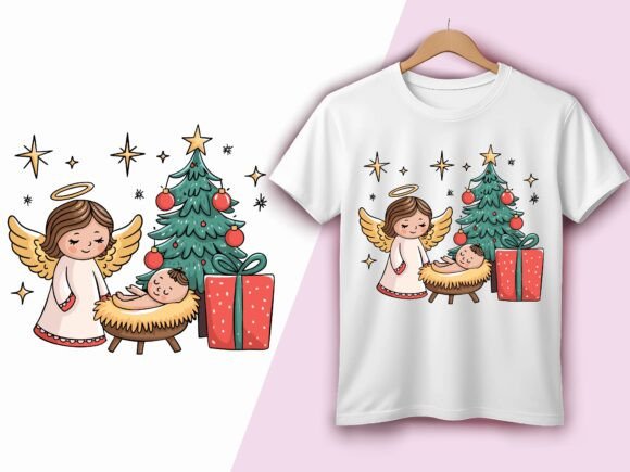 Christmas Nativity Angel Baby Jesus Graphics for T-Shirt Designs