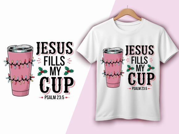 Jesus Fills My Cup Faith Graphics for T-Shirt Designs