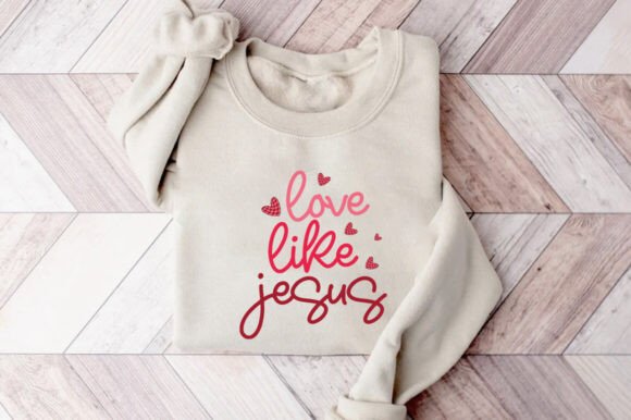 Retro Love Like Jesus Coquette Graphics for T-Shirt Designs